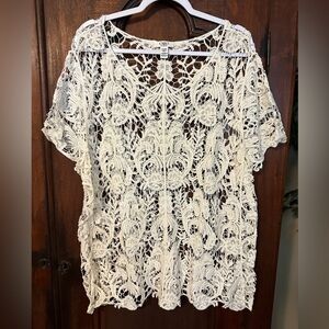 Cato White Crochet Top Size 26/28W